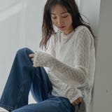 WHITE | シアーレースロングスリーブプルオーバー | coen【women】