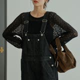 BLACK | シアーレースロングスリーブプルオーバー | coen【women】