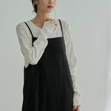 WHITE | メローリブクルーネックロンT | coen【women】