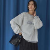 coen【women】（コーエン） | チュールレイヤードロゴプリント裏毛スウェット