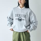 LT.GRAY | ロゴプリントカンガルーポケット裏毛スウェット | coen【women】