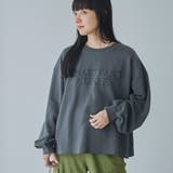DK.GRAY | アソートロゴ刺繍裏毛クルーネックスウェット | coen【women】