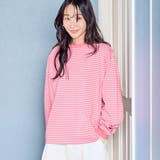 PINK | 【WEB限定】USAコットンレトロボーダーTシャツ | coen【women】