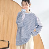 LT.BLUE | 【WEB限定】USAコットンレトロボーダーTシャツ | coen【women】