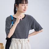 BLACK | メロークルーネック リブ半袖ゆるTシャツ | coen【women】
