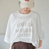 OFF WHITE | 杢オーバーダイロゴヴィンテージライクTシャツ | coen【women】