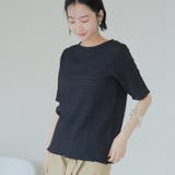 BLACK | ポコポコハーフスリーブTシャツ | coen【women】