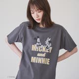DK.GRAY | ミッキー&ミニー コンパクトプリントTシャツ | coen【women】