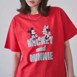 RED | ミッキー&ミニー コンパクトプリントTシャツ | coen【women】