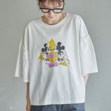 OFF WHITE | 【MICKEY(ミッキー) / 別注】ミッキー&ミニー袖フレアTシャツ | coen【women】