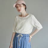 OFF WHITE | ナミナミジャガードメロー五分袖Tシャツ | coen【women】