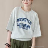 NATURAL | 【UCLA 別注】 カレッジプリント裏毛ハーフスリーブプルオーバー | coen【women】