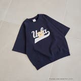 NAVY | 【UCLA 別注】 カレッジプリント裏毛ハーフスリーブプルオーバー | coen【women】