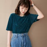 TURQUOISE | シアーベロアハーフスリーブTシャツ | coen【women】