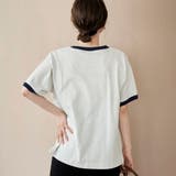 フロッキーロゴプリントリンガーTシャツ | coen【women】 | 詳細画像3 