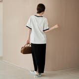 フロッキーロゴプリントリンガーTシャツ | coen【women】 | 詳細画像7 