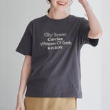 DK.GRAY | 配色ロゴ刺繍Tシャツ | coen【women】