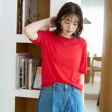 コットンナイロンシアークルー半袖Tシャツ | coen【women】 | 詳細画像14 