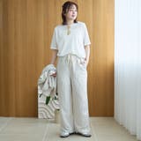 コットンナイロンシアークルー半袖Tシャツ | coen【women】 | 詳細画像2 