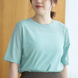 コットンナイロンシアークルー半袖Tシャツ | coen【women】 | 詳細画像21 