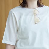 コットンナイロンシアークルー半袖Tシャツ | coen【women】 | 詳細画像6 
