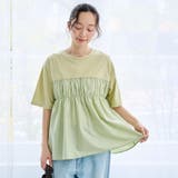 布帛ドッキング 切替ギャザーTシャツ | coen【women】 | 詳細画像17 