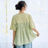 布帛ドッキング 切替ギャザーTシャツ | coen【women】 | 詳細画像19 