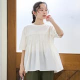 布帛ドッキング 切替ギャザーTシャツ | coen【women】 | 詳細画像5 