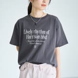 DK.GRAY | ガーリーシックロゴプリントTシャツ | coen【women】