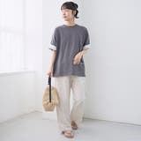 袖裏配色 ロゴ刺繍Tシャツ | coen【women】 | 詳細画像7 
