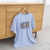 LT.BLUE | スポーティーロゴアソートプリントTシャツ | coen【women】