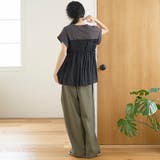 シアードッキング ギャザーフレンチスリーブTシャツ | coen【women】 | 詳細画像12 