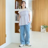シアードッキング ギャザーフレンチスリーブTシャツ | coen【women】 | 詳細画像17 