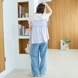 シアードッキング ギャザーフレンチスリーブTシャツ | coen【women】 | 詳細画像18 