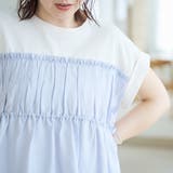 シアードッキング ギャザーフレンチスリーブTシャツ | coen【women】 | 詳細画像22 