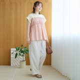 シアードッキング ギャザーフレンチスリーブTシャツ | coen【women】 | 詳細画像25 