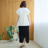 シアードッキング ギャザーフレンチスリーブTシャツ | coen【women】 | 詳細画像4 