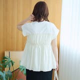 シアードッキング ギャザーフレンチスリーブTシャツ | coen【women】 | 詳細画像7 