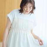 シアードッキング ギャザーフレンチスリーブTシャツ | coen【women】 | 詳細画像8 