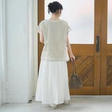 チビロゴ刺繍 オーガンジーシアーオーバーフレンチスリーブカットソー | coen【women】 | 詳細画像10
