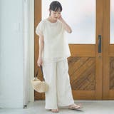 チビロゴ刺繍 オーガンジーシアーオーバーフレンチスリーブカットソー | coen【women】 | 詳細画像2