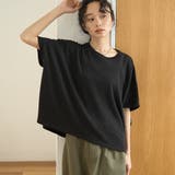 BLACK | シアーミニ裏毛 ゆるスクエアカットソー | coen【women】