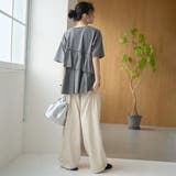 布帛ドッキング ピグメントフリルTシャツ | coen【women】 | 詳細画像12 