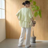 布帛ドッキング ピグメントフリルTシャツ | coen【women】 | 詳細画像19 