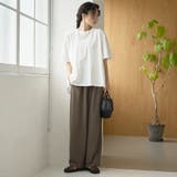 布帛ドッキング ピグメントフリルTシャツ | coen【women】 | 詳細画像2 