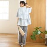 布帛ドッキング ピグメントフリルTシャツ | coen【women】 | 詳細画像25 