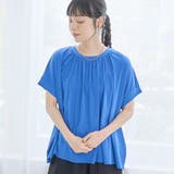 ROYAL | 強撚コットン ギャザーデザインカットソー | coen【women】