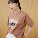 フラワーワッフル刺繍 ロゴプリントゆるTシャツ | coen【women】 | 詳細画像1