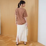 フラワーワッフル刺繍 ロゴプリントゆるTシャツ | coen【women】 | 詳細画像11