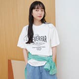 フラワーワッフル刺繍 ロゴプリントゆるTシャツ | coen【women】 | 詳細画像5